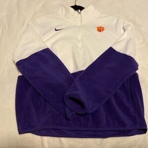 Clemson White and Purple pullover. Size Medium